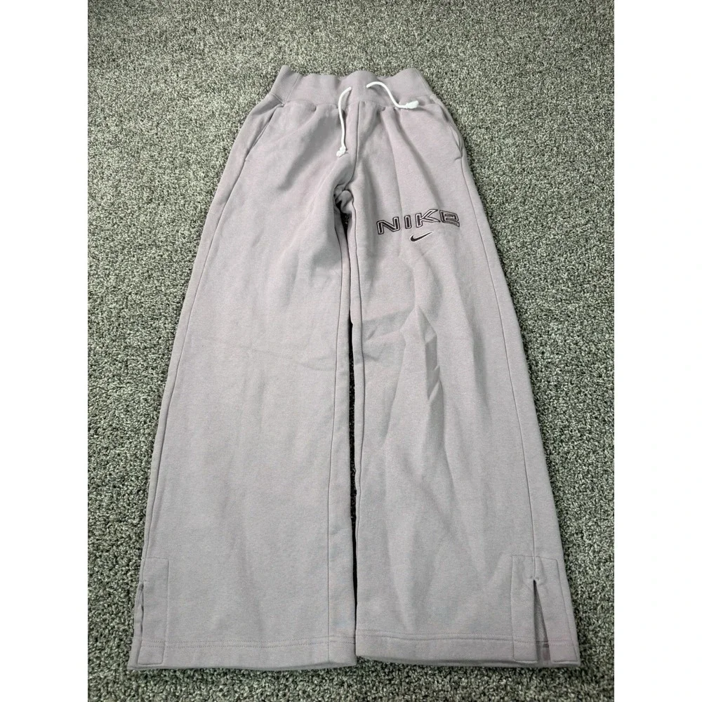 Nike Phoenix Fleece High Waisted Wide Leg Pants Women's Size XS Purple